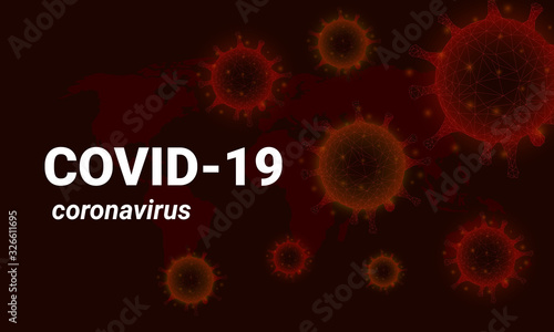 Covid-19 background, background virus strain of MERS-Cov and Novel coronavirus 2019-nCoV. Vector concept of dangerous virus in China with medical cell.