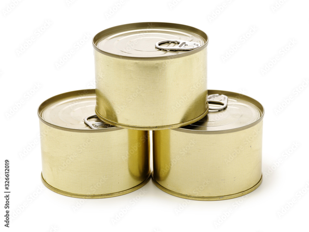 Closed Tin can on isolated white background Closed Tin can on isolated white background