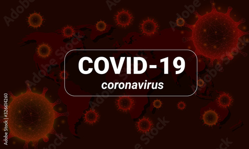 Covid-19 background, background virus strain of MERS-Cov and Novel coronavirus 2019-nCoV. Vector concept of dangerous virus in China with medical cell.
