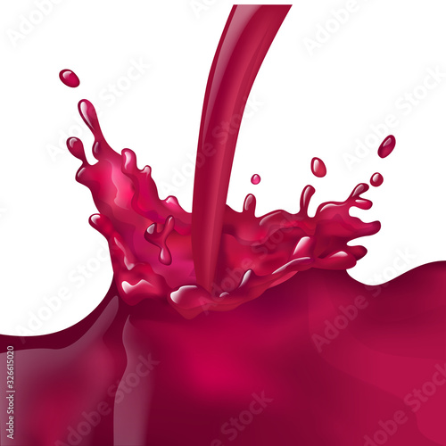 Vectir gradient mesh cherry splash red juicy realistic splash pomegranate photo