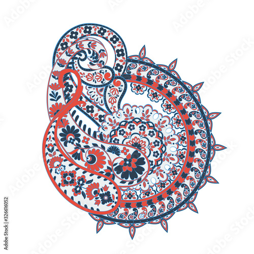 Paisley vector isolated pattern. Damask style Vintage illustration