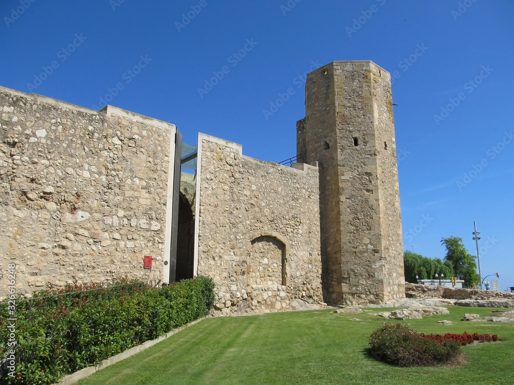 Tarragona, Spain. View of tower part of the Roman Circus of Tarraco (Circo romano de Tarraco)