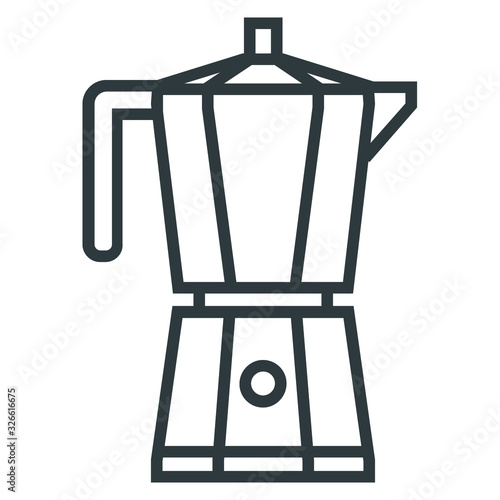 Coffee italian maker black line icon on white background  © skarin