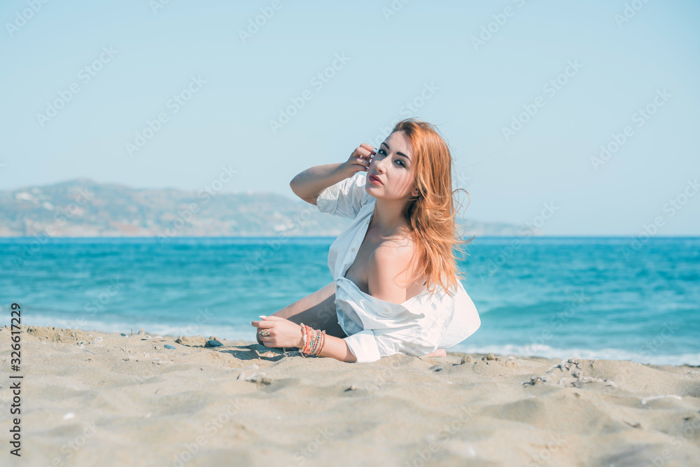 Travelling time. Cute plus size nice woman at vacation, stylish casual style Travelling time. Cute plus size nice woman at vacation, stylish casual style