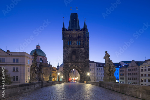 Old Town Bridge Tower of Charles Bridge in Prague, Czech Republic.