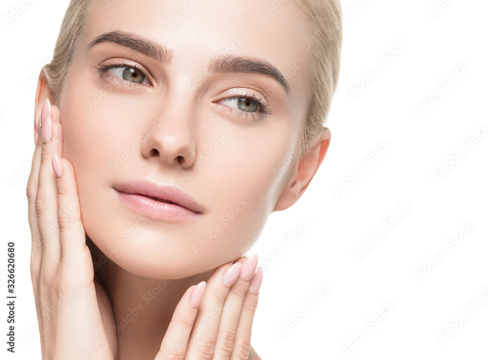 Woman beautiful clean skin face natural healthy make up Woman beautiful clean skin face natural healthy make up