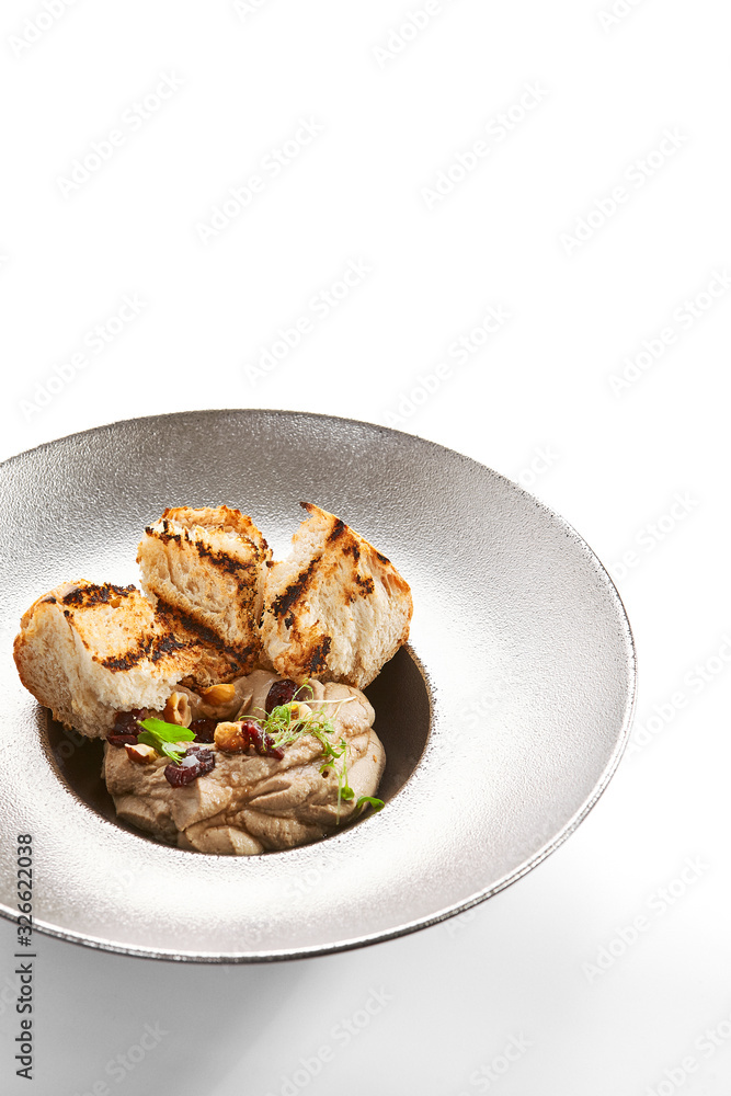 Chicken liver pate with ciabatta and dried cranberries Chicken liver pate with ciabatta and dried cranberries