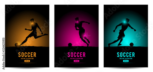 Soccer banners with players. Modern design.