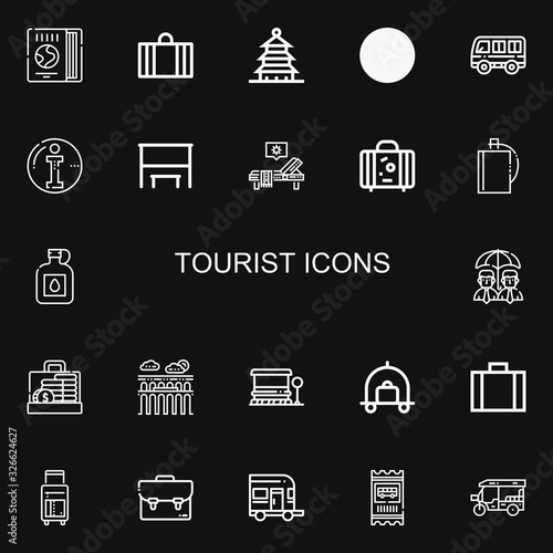 Editable 22 tourist icons for web and mobile