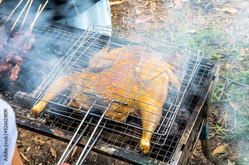 Beautifully grilled whole chicken