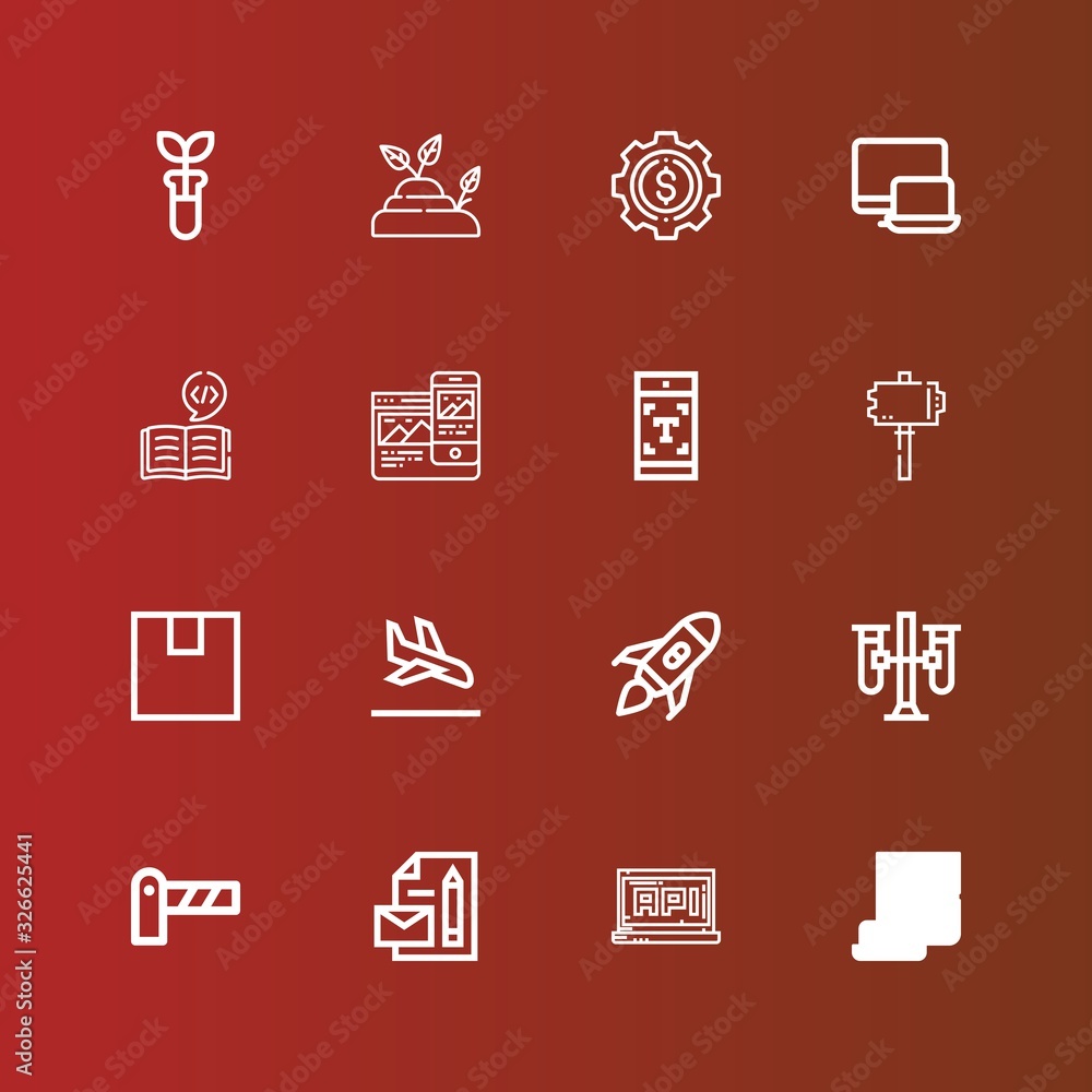 Editable 16 development icons for web and mobile Editable 16 development icons for web and mobile