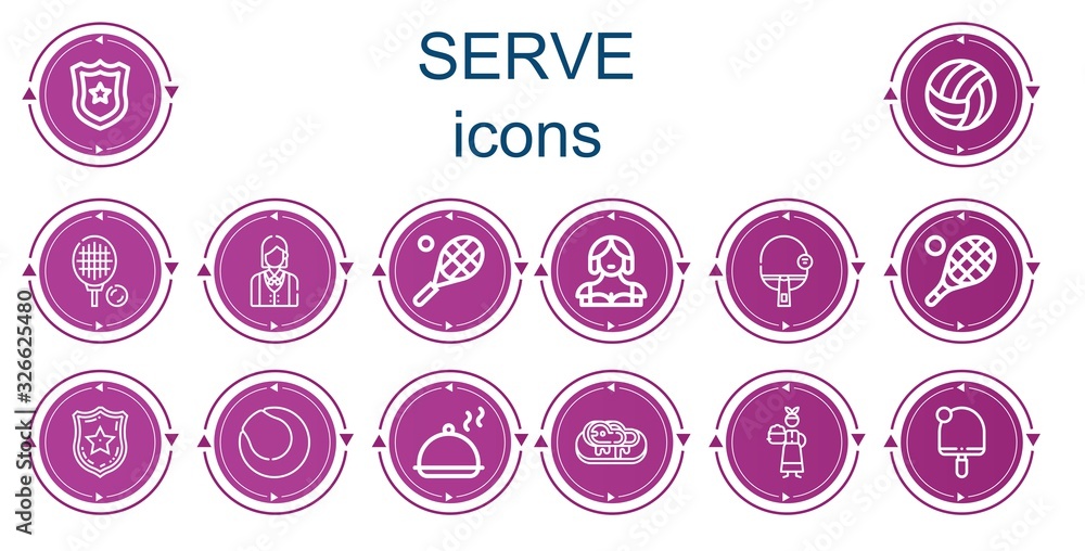 Editable 14 serve icons for web and mobile Editable 14 serve icons for web and mobile