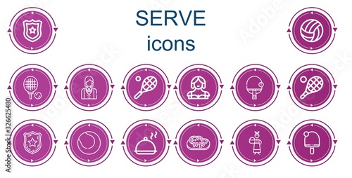 Editable 14 serve icons for web and mobile