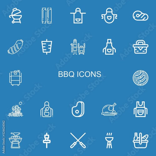 Editable 22 bbq icons for web and mobile