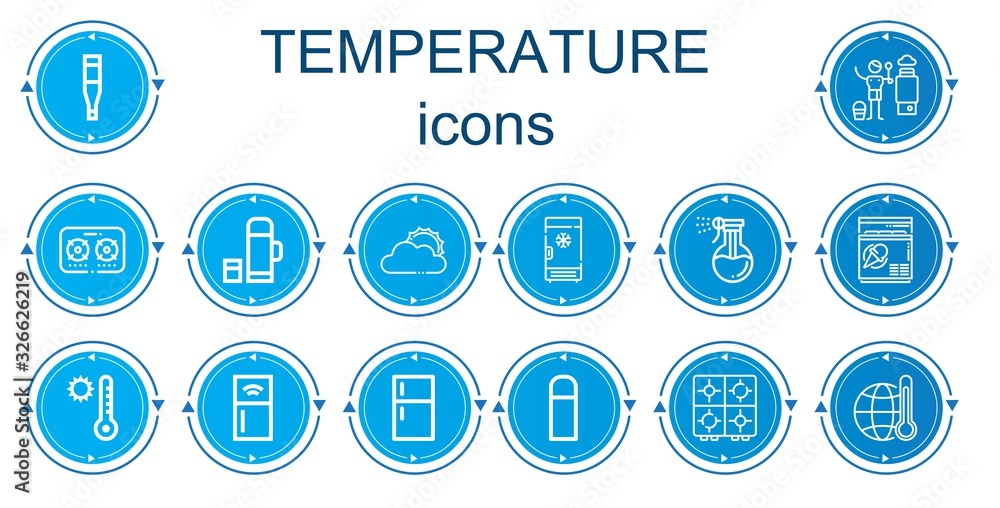 Editable 14 temperature icons for web and mobile Editable 14 temperature icons for web and mobile