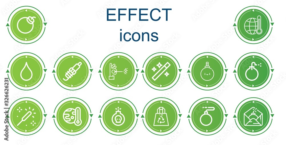 Editable 14 effect icons for web and mobile Editable 14 effect icons for web and mobile