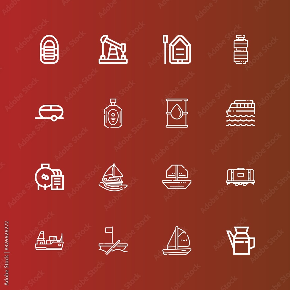 Editable 16 tanker icons for web and mobile