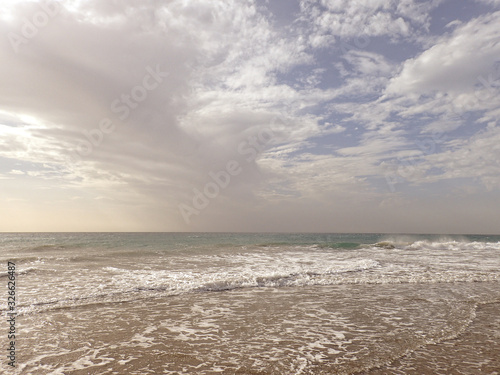 picturesque sunny landscape from Maspalomas beach on the Spanish Canary island of Gran Canaria