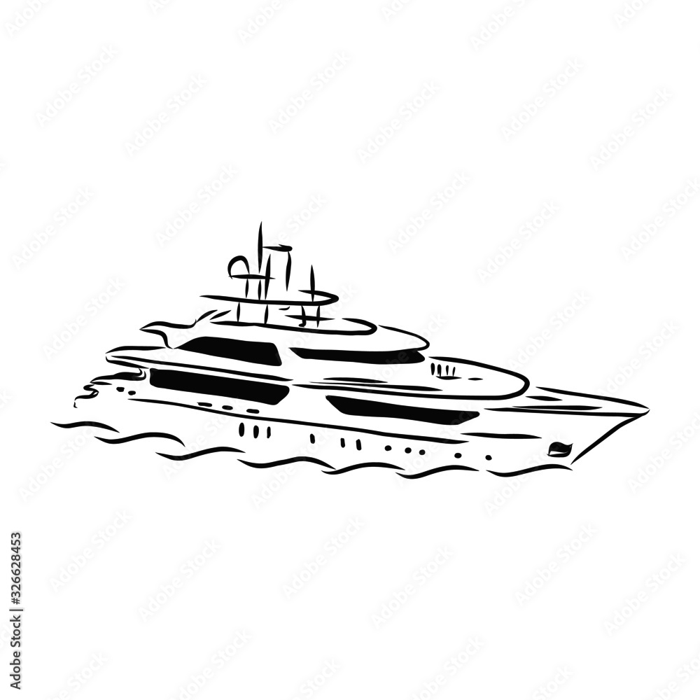 vector illustration of a yacht