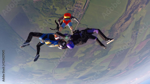 Environment. Skydiver has no fear of flying. Aviation sports for the daring people. Extreme as a way of life.