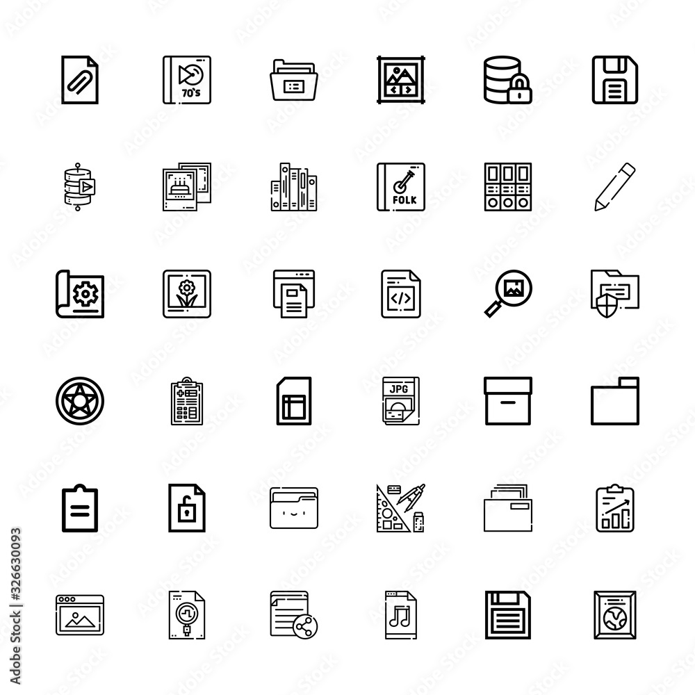 Editable 36 folder icons for web and mobile Editable 36 folder icons for web and mobile