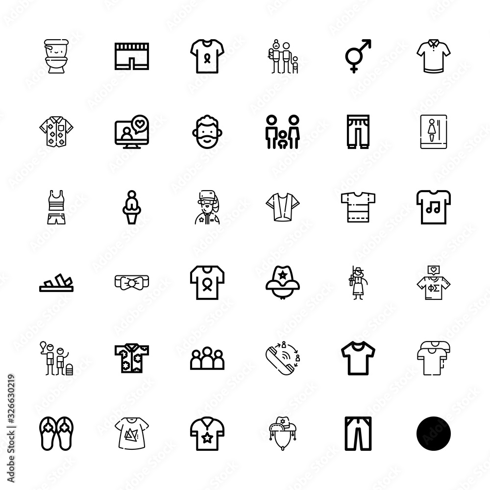 Editable 36 men icons for web and mobile