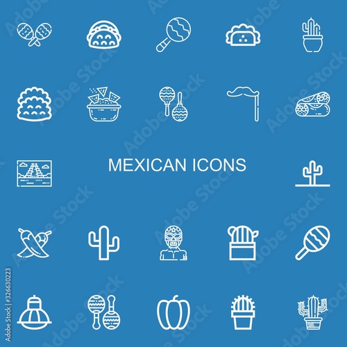 Editable 22 mexican icons for web and mobile