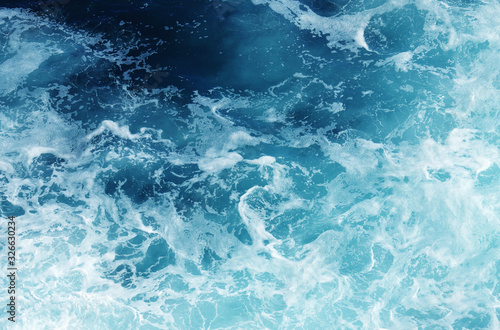 Fototapeta Naklejka Na Ścianę i Meble -  Blue frothy surface of sea
