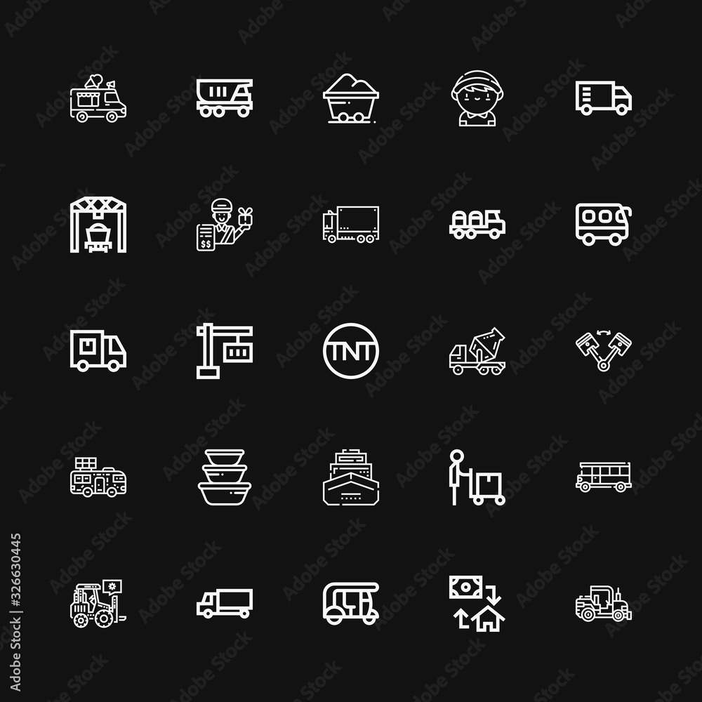 Editable 25 truck icons for web and mobile