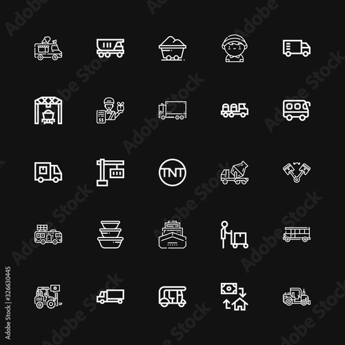 Editable 25 truck icons for web and mobile