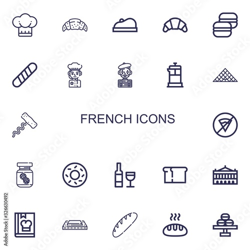 Editable 22 french icons for web and mobile