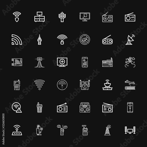 Canvas Print Editable 36 antenna icons for web and mobile