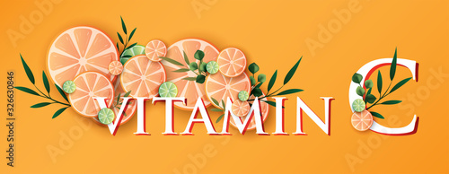 logo Orange fruit Vitamin c Serum Moisture Skin Care Cosmetic.
