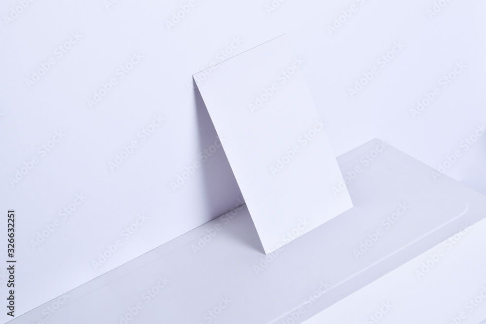 Blank business card on clean background for corporate identity and brands mockups