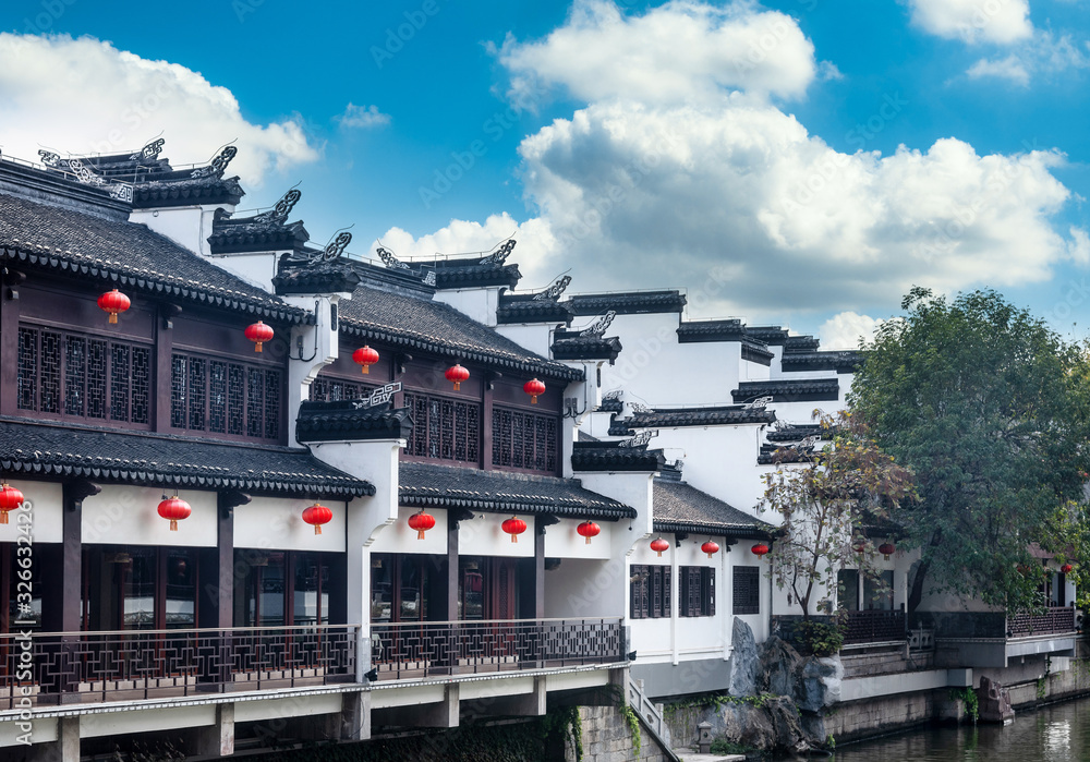 Fuzi Temple tourist attraction, Qinhuai River, Nanjing City, Jiangsu Province, China