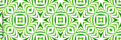Ethnic hand painted green pattern. Repeating 