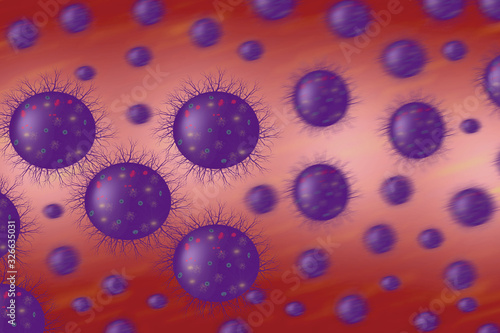 bacteria virus or germs microorganism cells. Concept health, vaccine, imunisation. Covid19 illustration