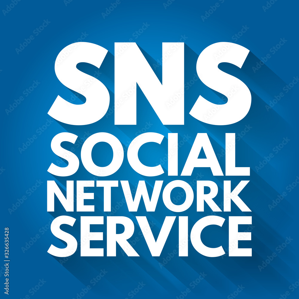 SNS - Social Network Service acronym, concept background