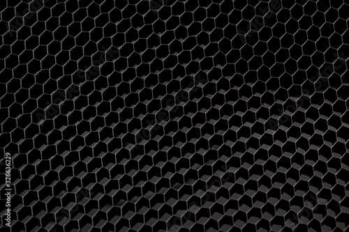 Wallpaper Mural Hexagonal dark grey, black background texture Torontodigital.ca