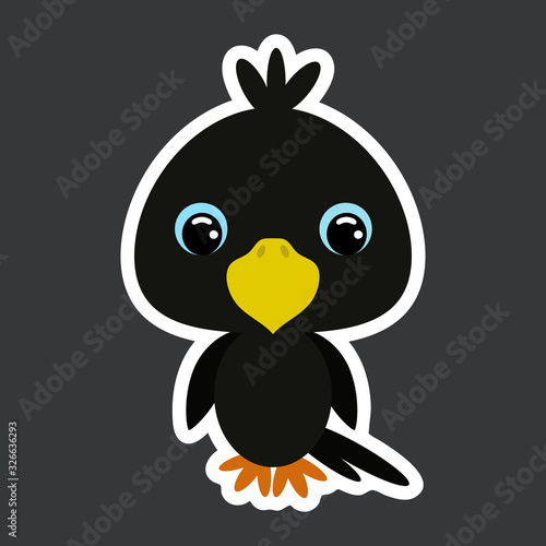 Wallpaper Mural Children's sticker of cute little raven. Flat vector stock illustration Torontodigital.ca