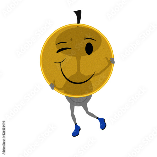 Emoticon emoji Faccina che fa l' occhiolino con omino stilizzato