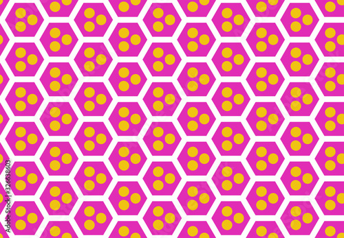 Seamless geometric pattern design illustration. Background texture. In violet, yellow, white colors.