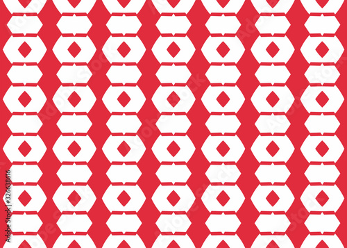 Seamless geometric pattern design illustration. Background texture. In red, white colors.