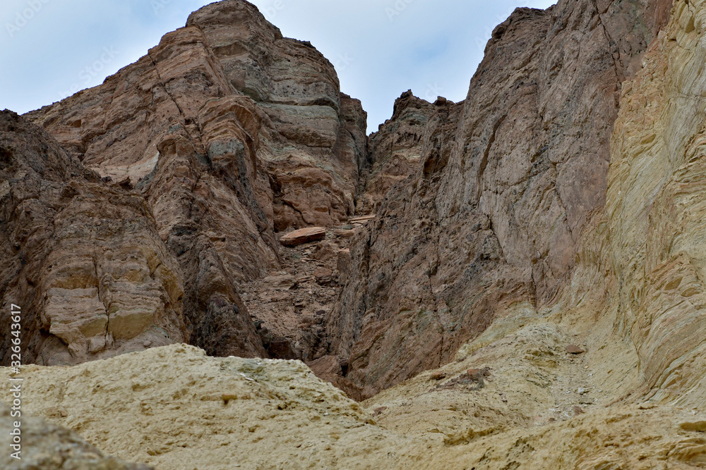 View of falling rock in Golden Canyon - Death Valley - USA View of falling rock in Golden Canyon - Death Valley - USA