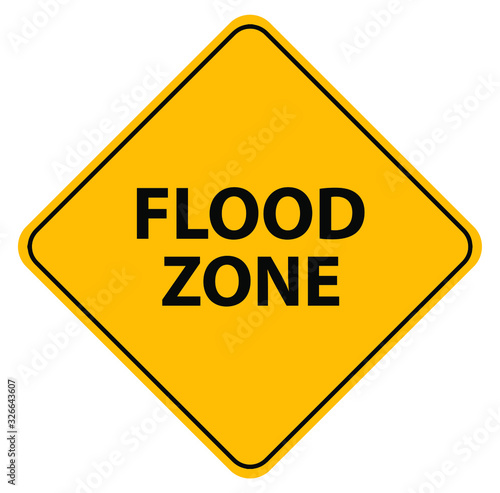 flood zone sign on white background