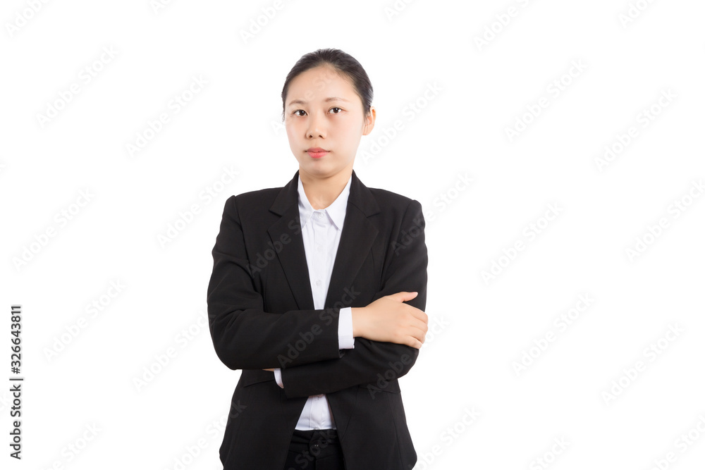 Modern business woman in the office with copy space Modern business woman in the office with copy space