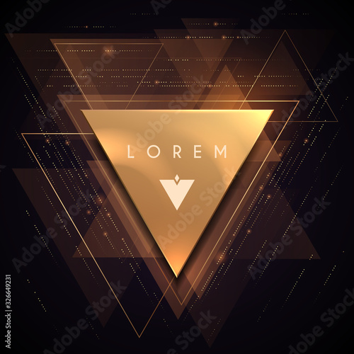 Abstract gold luxury triangle shape background