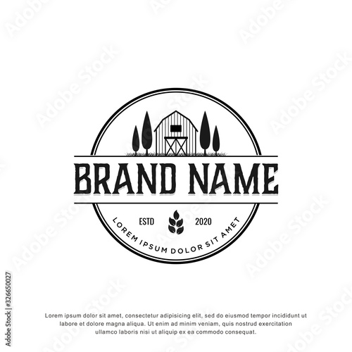 vintage farm logo design