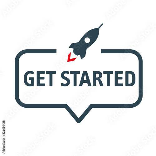 Speech bubble GET STARTED Vector Illustration