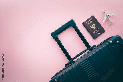 Black luggage, Thai passpor...